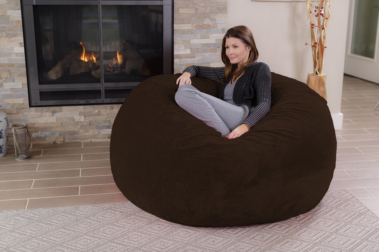 Chill Sack Bean Bag Chair: Giant 5' Memory Foam Furniture Bean Bag - Big Sofa with Soft Micro Fiber Cover - Black