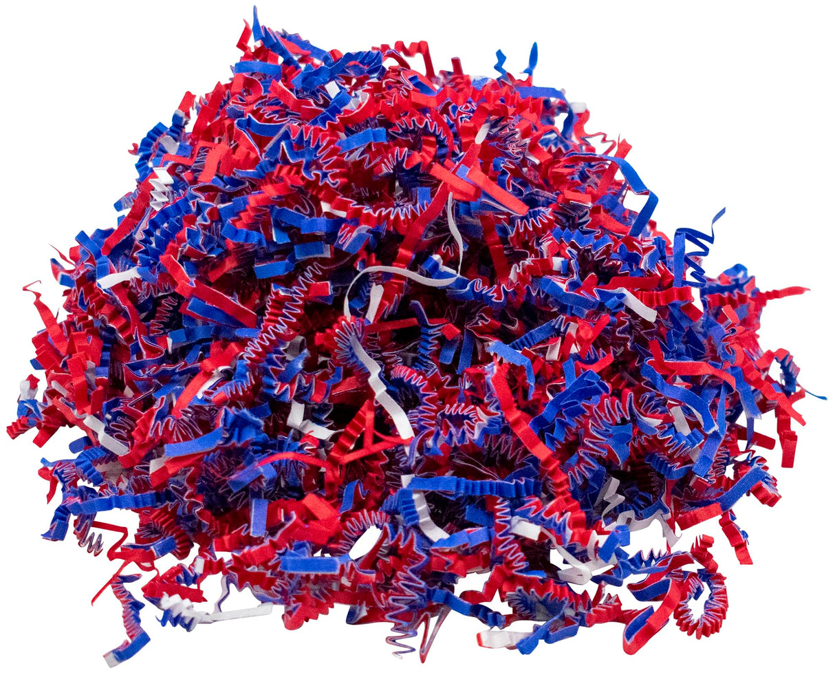 Stephanie Imports Made In USA 3-Ply Crinkle Cut Shredded Paper 2 lbs (Red & Green Christmas Mix)
