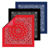 B53 100% Cotton Paisley Bandanas Made in the USA - Stylish Headband, Handkerchief, Scarf - 21 inch x 21 inch