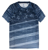 US Flag Tee Performance Men's Made in USA Patriotic American Flag Crew Neck T-Shirt