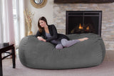 Chill Sack Memory Foam Bean Bag Lounger, 7.5-Feet, Red Furry