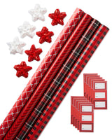 American Greetings 175 sq. ft. Reversible Wrapping Paper for Christmas and All Holidays, Red and Black Plaid (1 Jumbo Roll 30 in. x 70 ft.)