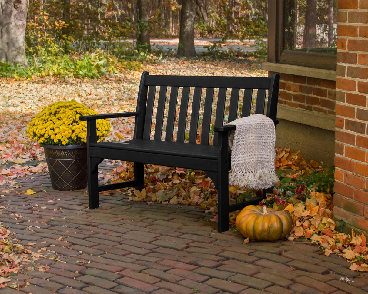 POLYWOOD GNB48BL Vineyard 48" Bench, Black