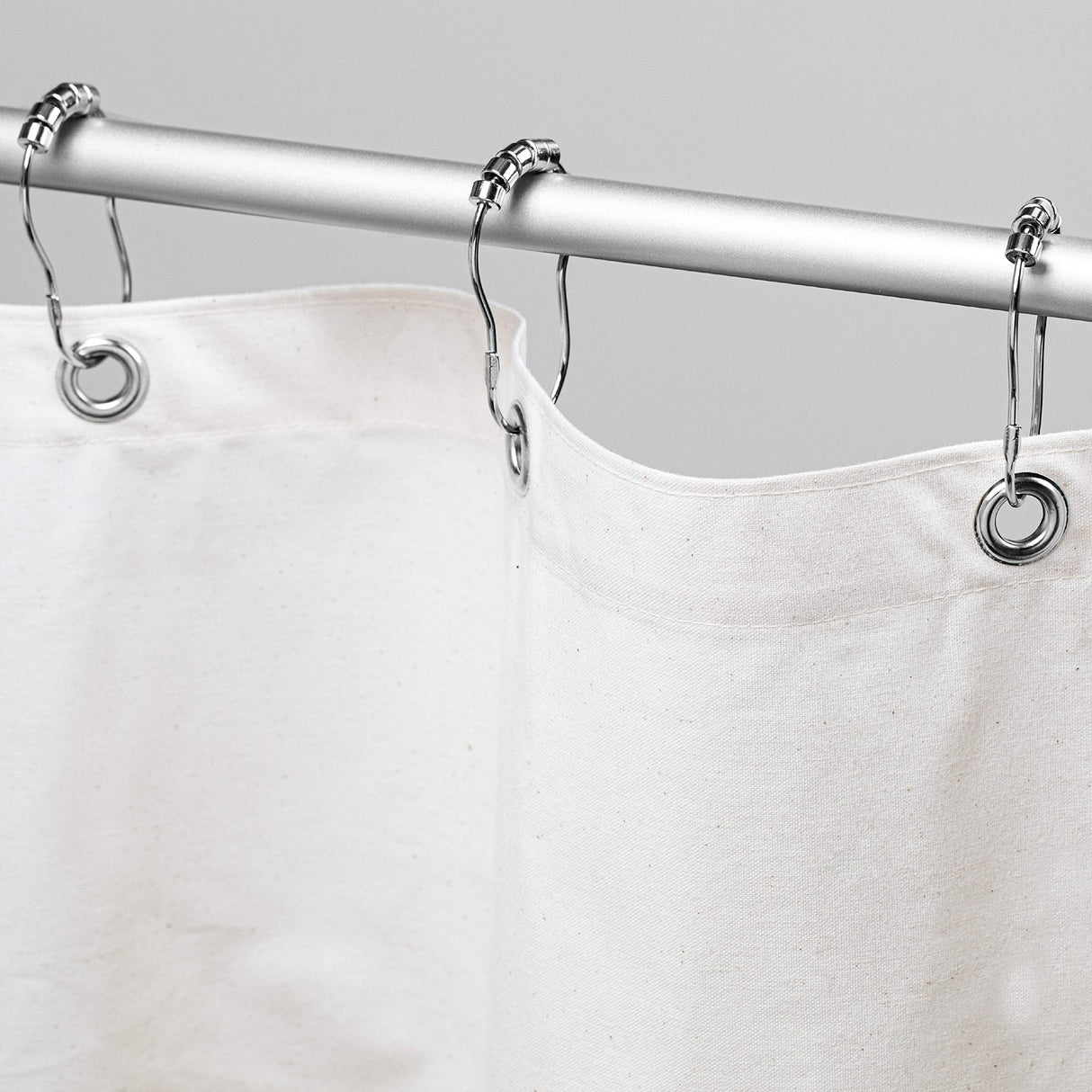 Bean Products Organic Cotton Stall Shower Curtain (White), [36" x 74"] | All Natural Materials | Works with Tub, Bath and Stall Showers