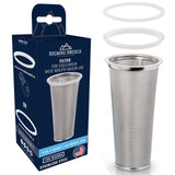 Brewing America Mason Jar Cold Brew Coffee Maker Infuser: Made in USA Wide Mouth Mason Jar with Screw Top Pour and Drinking Lid, Stainless Steel Filter - Coffee, Tea, Alcohol - 2 Quart 64 oz Blue Lid