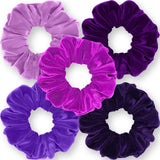 Velvet Scrunchies 5-Pack Gift Set Mini Size Premium Plush Soft Ponytail Holder Made in the USA Pine Teal Blue Aqua Jade Teal Green