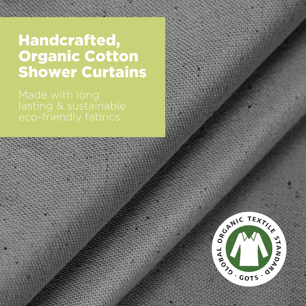 Bean Products Hemp White Shower Curtain [70" x 74"] | All Natural Materials - Made in USA | Works with Tub, Bath and Stall Showers