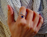 Bottled Up Designs Handmade Mermaid Adjustable Ring, Recycled Bottle Glass, Sterling Silver, Eco Friendly, Made in USA, Birthday Gifts, Mothers Day, Women, Anniversary (Mason Jar Aqua)
