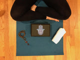 Embrace The Block™ Blue Hamsa Yoga Block (Black)
