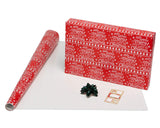 American Greetings 120 sq. ft. Christmas Wrapping Paper Set, Tan, Plaid, Snowman and Christmas Text (4 Rolls 30 in. x 12 ft., 7 Bows, 30 Gift Tags)