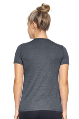 Expert Brand USA-Made Women's Activewear Performance Heather V-Neck T-Shirt