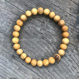 Handmade Palo Santo Bracelet Negative Energy Protection Wellness Yoga Gift for Women Made in USA Small Large Plus Size Wrist Stretch (Custom Sizes)