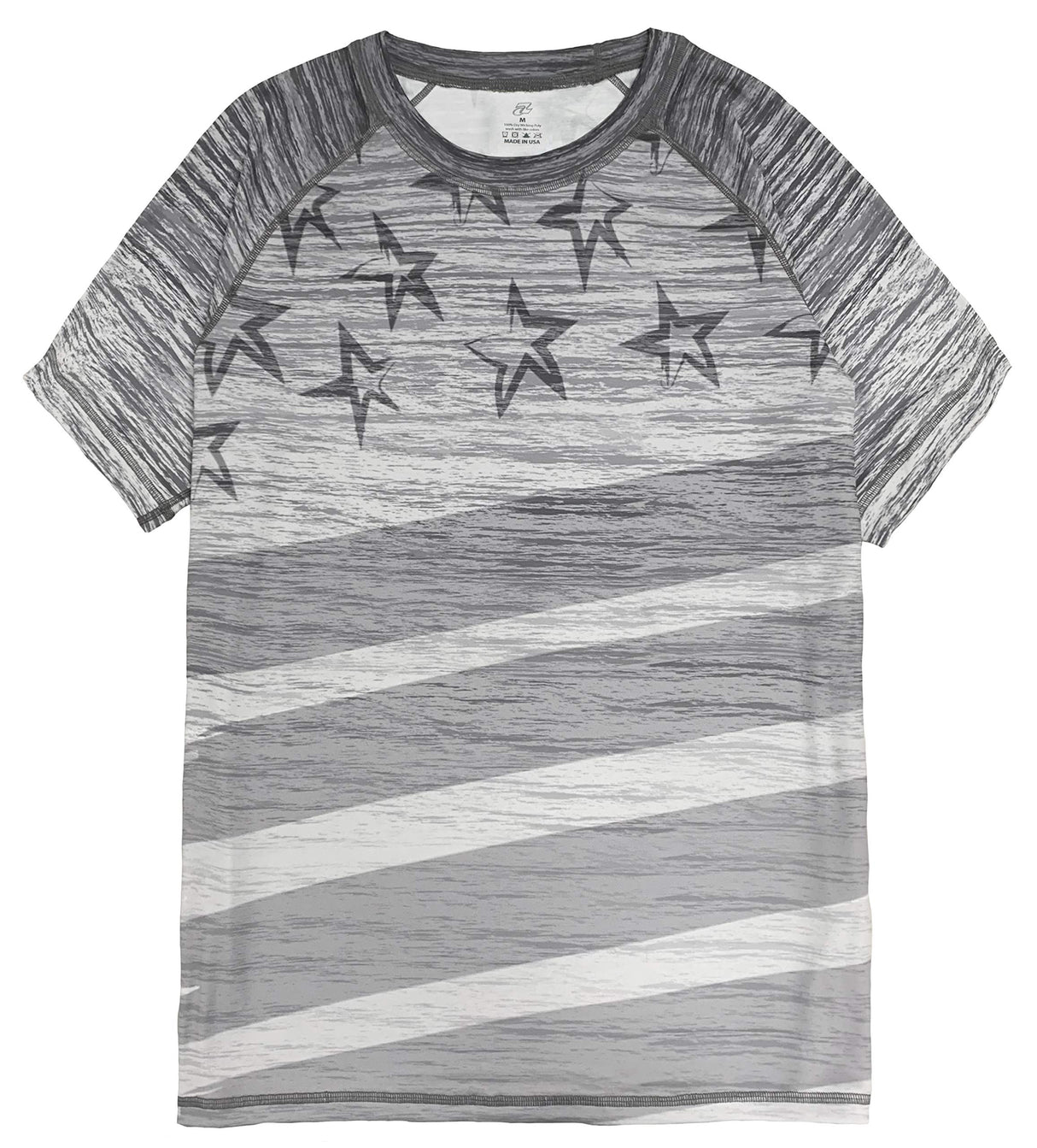 US Flag Tee Performance Men's Made in USA Patriotic American Flag Crew Neck T-Shirt