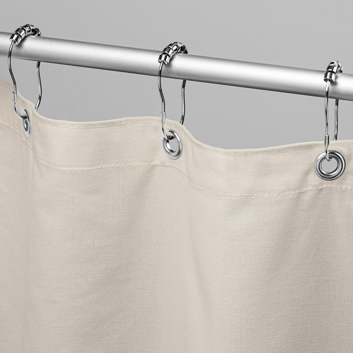 Bean Products Cotton Shower Curtain (White), [70" x 74"] | All Natural Materials| Works with Tub, Bath and Stall Showers
