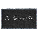 Pure Country Weavers It's A Wonderful Life Blanket Black - Gift Christmas Tapestry Throw for Back of Couch or Sofa - Woven from Cotton - Made in The USA (61x36)