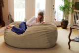 Chill Sack Bean Bag Chair: Huge 6' Memory Foam Furniture Bag and Large Lounger - Big Sofa with Soft Micro Fiber Cover - Red Furry