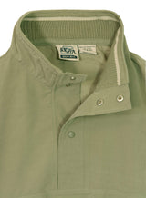 Akwa Men's Microfiber Woven Water Repellent Short Sleeve Snap Button Placket Pullover Windshirt