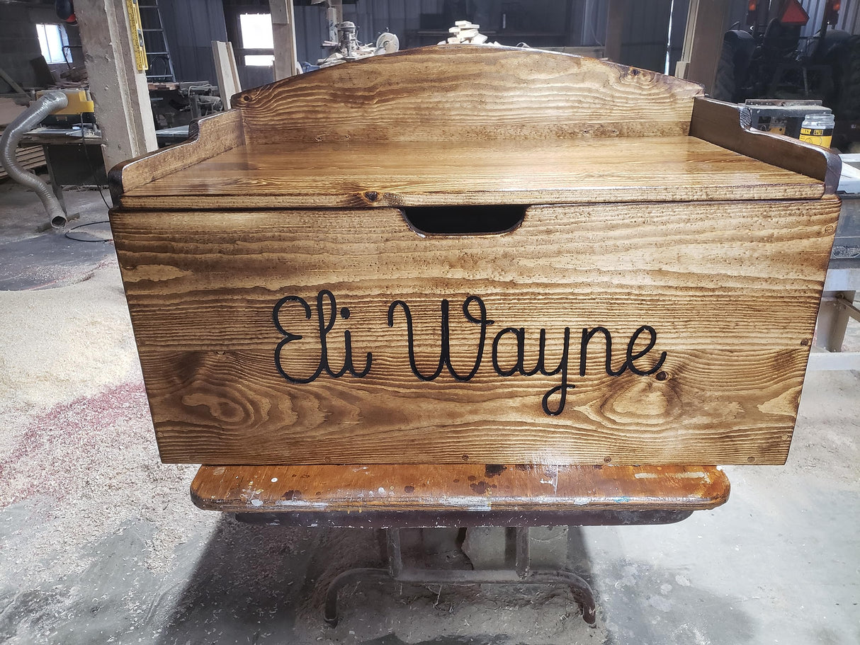 Personalized/Hand Carved/Toy Chest/Toy Box/Chest/Baby Gift/Memory Keeper/Gift/Christmas Present/Made in USA (36, red oak)