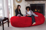 Chill Sack Memory Foam Bean Bag Lounger, 7.5-Feet, Red Furry