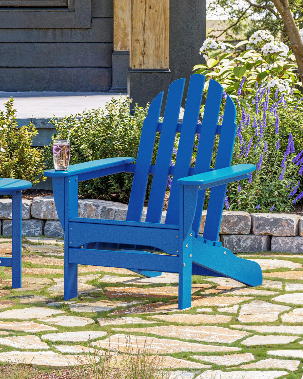 POLYWOOD AD4030PB Classic Outdoor Adirondack Chair, Pacific Blue