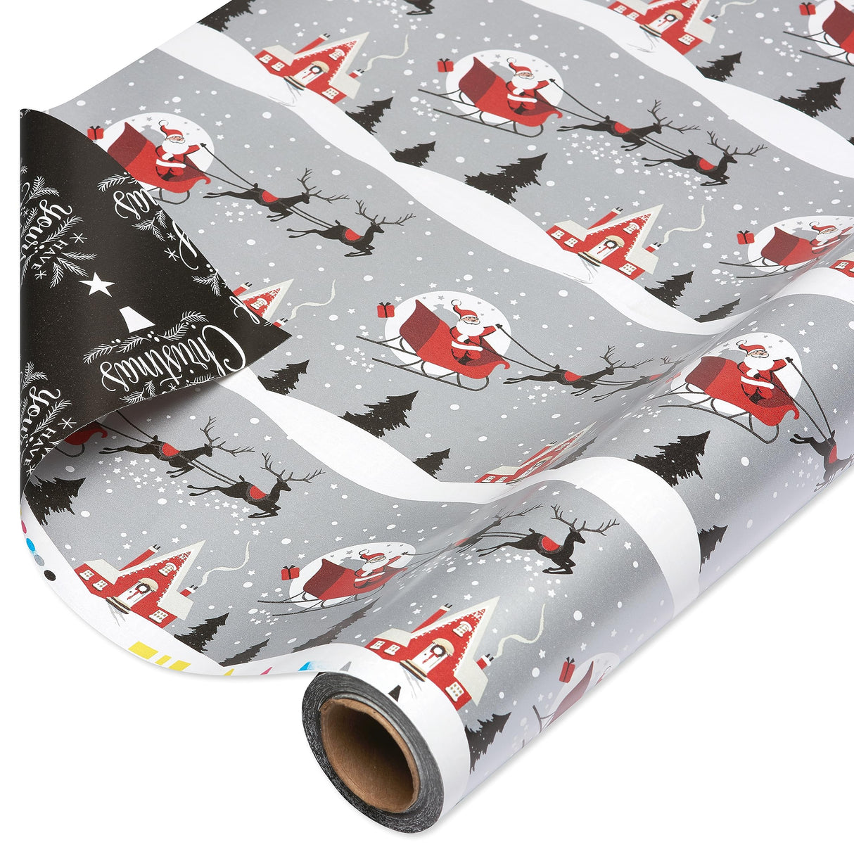 American Greetings 175 sq. ft. Reversible Wrapping Paper for Christmas and All Holidays, Red and Black Plaid (1 Jumbo Roll 30 in. x 70 ft.)