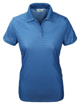 Akwa Made in USA Women's Dry Wicking Polo Shirt with Check Pattern and No-Curl Collar