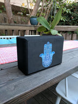 Embrace The Block™ Blue Hamsa Yoga Block (Black)