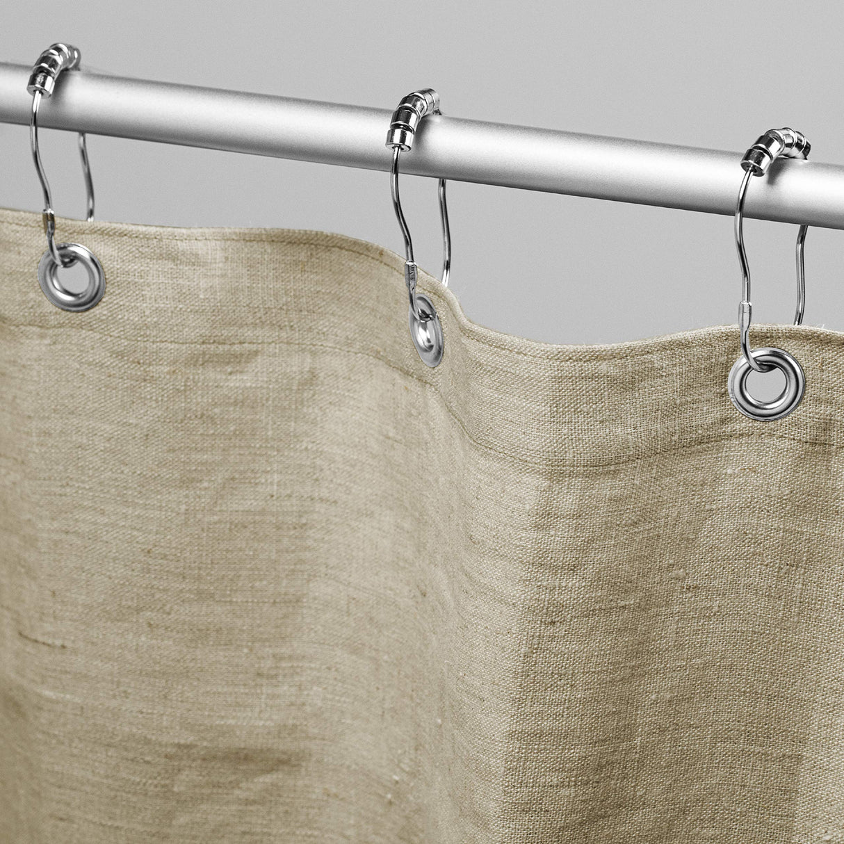 Bean Products Hemp White Shower Curtain [70" x 74"] | All Natural Materials - Made in USA | Works with Tub, Bath and Stall Showers
