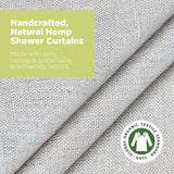 Bean Products Hemp White Shower Curtain [70" x 74"] | All Natural Materials - Made in USA | Works with Tub, Bath and Stall Showers
