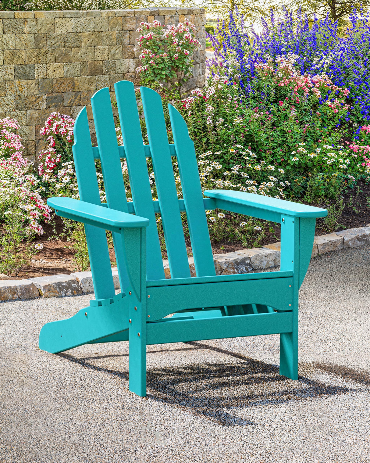 POLYWOOD AD4030PB Classic Outdoor Adirondack Chair, Pacific Blue