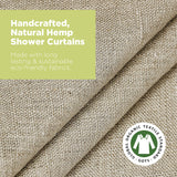 Bean Products Hemp White Shower Curtain [70" x 74"] | All Natural Materials - Made in USA | Works with Tub, Bath and Stall Showers