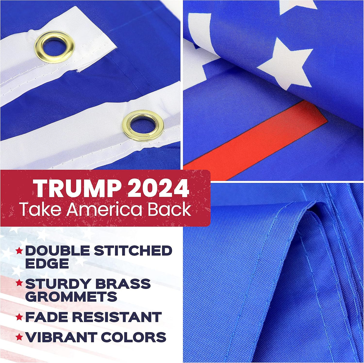 Donald Trump Flags 3x5 Outdoor Indoor, Made in USA Trump 2024 Flag With 2 Brass Grommets, Large Heavy Duty American President Republican Banner, Cool MAGA Flag for Boat, Room, Car, Garden, Wall, Truck